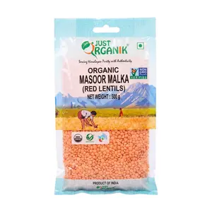 Đậu Lăng Đỏ Hữu Cơ, Organic Masoor Malka, Red Lentils (500g) - JUST ORGANIK